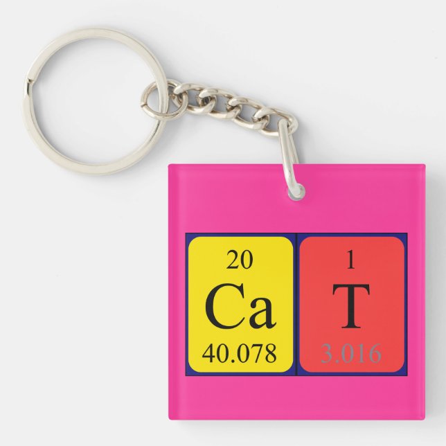 Cat periodic table name keyring (Front)