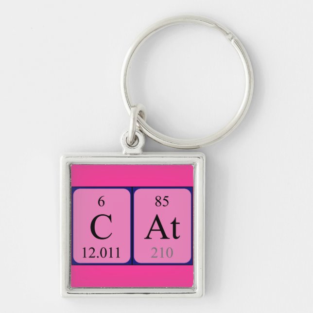 Cat periodic table name keyring (Front)