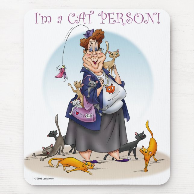 cat person mouse mat (Front)
