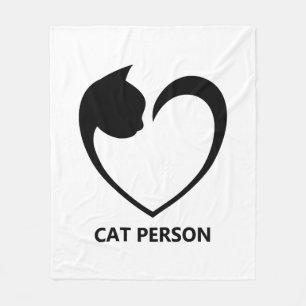 Cat Person My Heart Beats For Cats Fleece Blanket