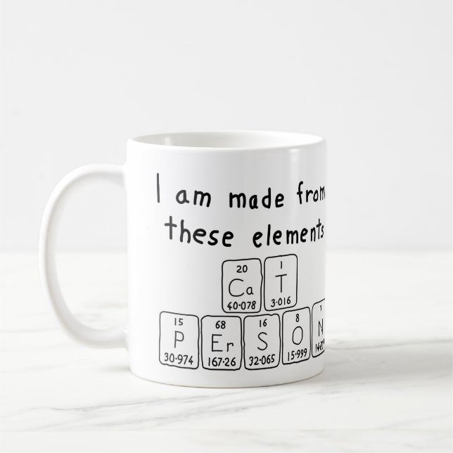 Cat Person periodic table name mug (Left)