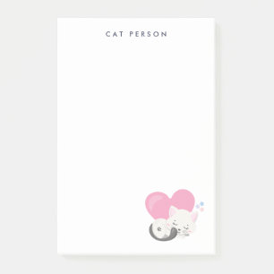 Cat Person Text Cute White Kitty Cat Sleeping Post-it Notes