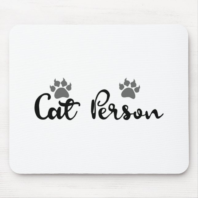 Cat Person Typography Art Mouse Mat (Front)