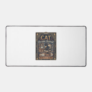 Cat Personal Assistant Cat Funny Owner Humour Vint Desk Mat