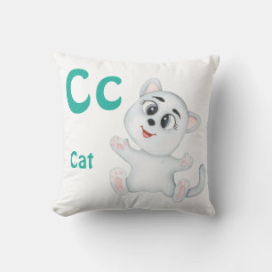 Cat personalise ABC: Letter C - Add Your Name Cushion
