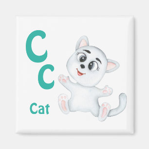 Cat personalize ABC: Letter C - Add Your Name Magnet