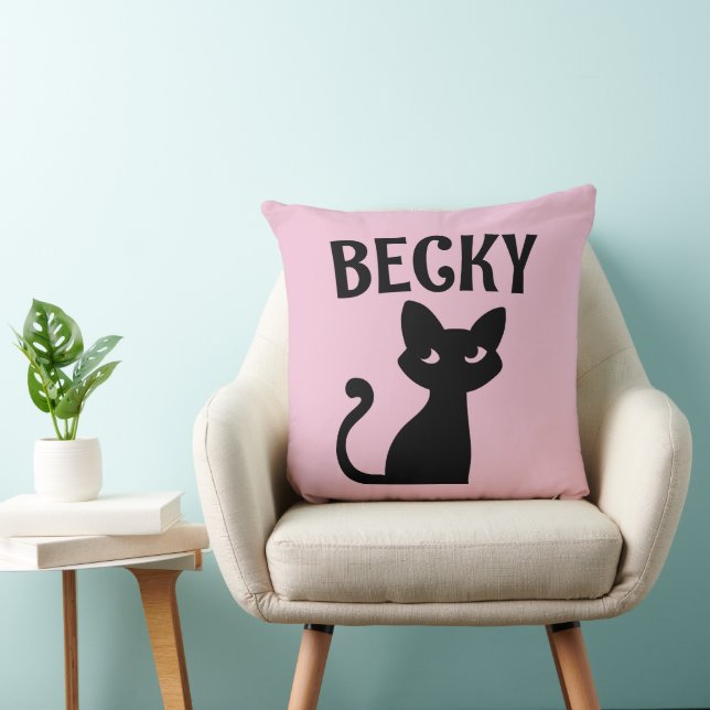 CAT PERSONALIZED ADD NAME PINK CUSHION (Chair)