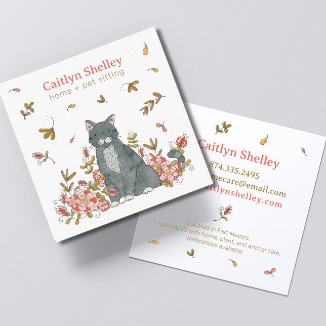 Cat Pet and Home Sitting Business Card (Creator Uploaded)