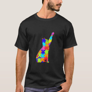 Cat Pet Animal Jigsaw Autism Puzzle T-Shirt