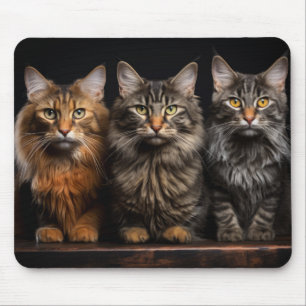 Cat Pet Animal Portrait Nature Beauty Mouse Mat