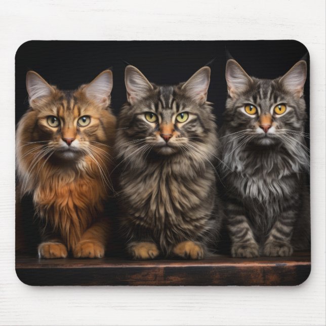 Cat Pet Animal Portrait Nature Beauty Mouse Mat (Front)