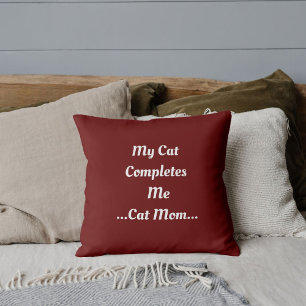 Cat Pet Friends Animal Lover DIY Quote On Red Cushion