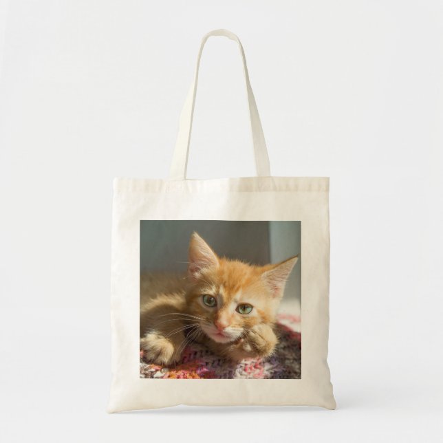 CAT PET PHOTO TO TOTE, PERSONALIZE TOTE BAG (Front)