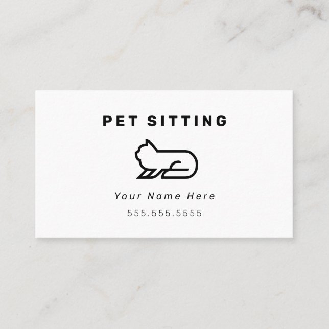 Cat Pet Sitting Business Cards (Front)