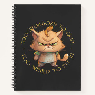 Cat Pet Too Stubborn To Quit Too Weird To Fit In  Notebook