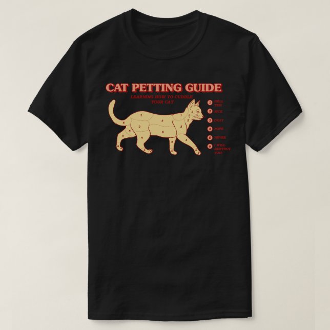 Cat Petting Guide T-Shirt (Design Front)