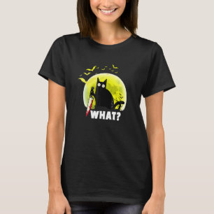 Cat Pew Madafaka Black Cat Moon Halloween Vintage T-Shirt