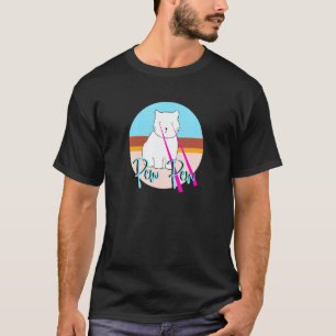 Cat Pew Pew Laser Beam Doodle Animal Gamer Meme T-Shirt