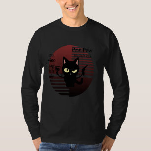 Cat Pew Pew Madafaca Vintage Crazy Cat Funny Graph T-Shirt