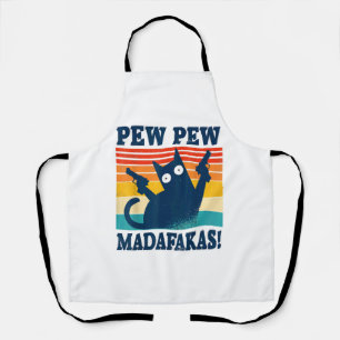 Cat Pew Pew Madafakas Crazy Cat Gun Apron