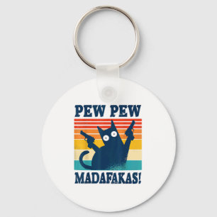 Cat Pew Pew Madafakas Crazy Cat Gun Key Ring