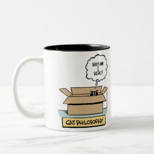 Cat Philosophy (Right hand) Two-Tone Mug