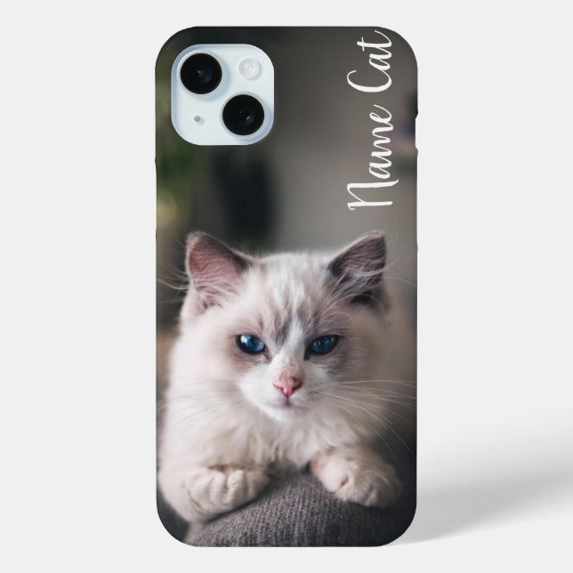 Cat phone case customised with your pet name (Back)