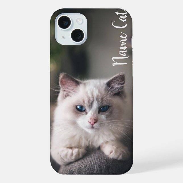 Cat phone case customised with your pet name (Back)