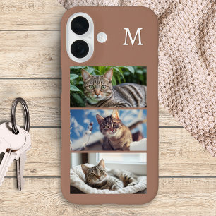 Cat Photo Gallery Pet Lover Custom Initial iPhone 16 Case