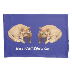 Cat Photo Humor Text Blue Red Pillowcase
