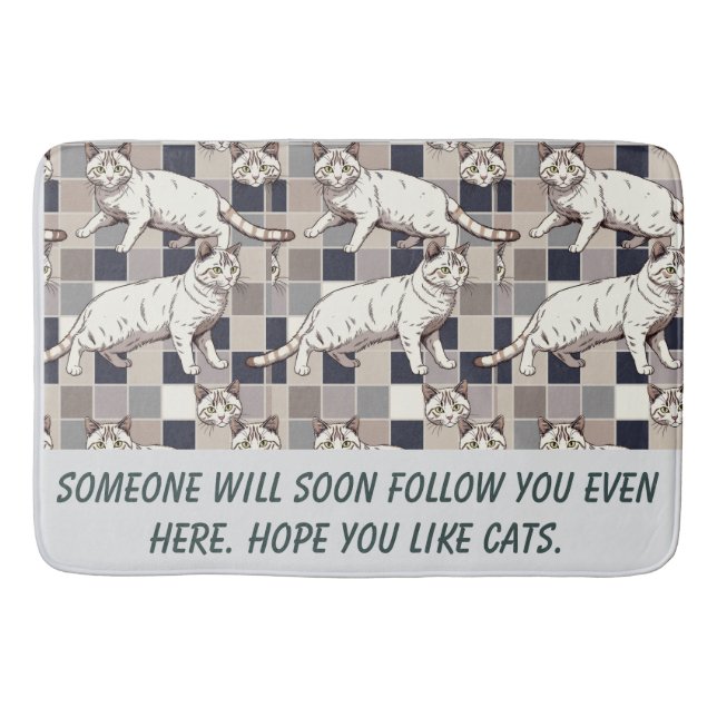  Cat photo humour text  Bath Mat (Front)