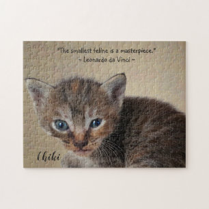 Cat Photo Image Personalized Template Jigsaw Puzzle