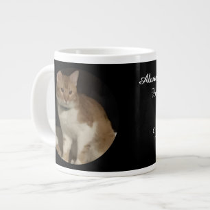 Cat Photo Memorial Name Text   Large Coffee Mug
