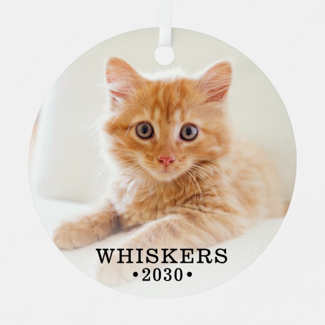 Cat Photo Metal Tree Decoration (Front)