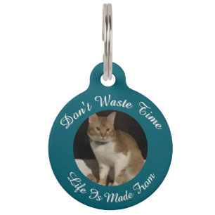 Cat Photo, Name, Text, Front & Back replaceable, Pet Tag