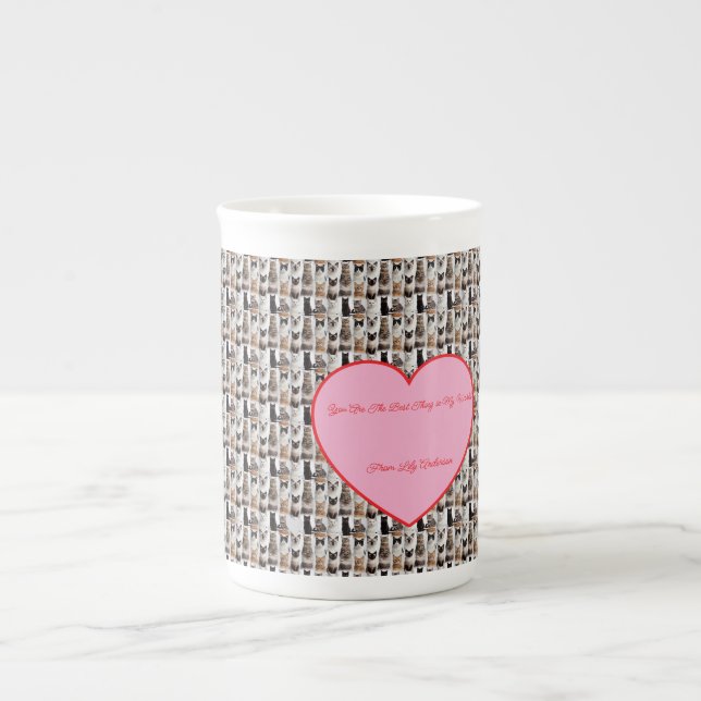 Cat Photo pattern Heart Name Specialty Mug (Front)