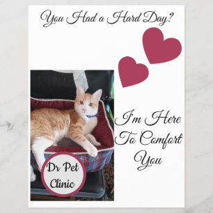 Cat Photo, Quotes Front and Back, Paw, Heart, Name Flyer