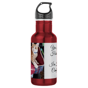 Cat Photo, Quotes, Heart, Name 532 Ml Water Bottle