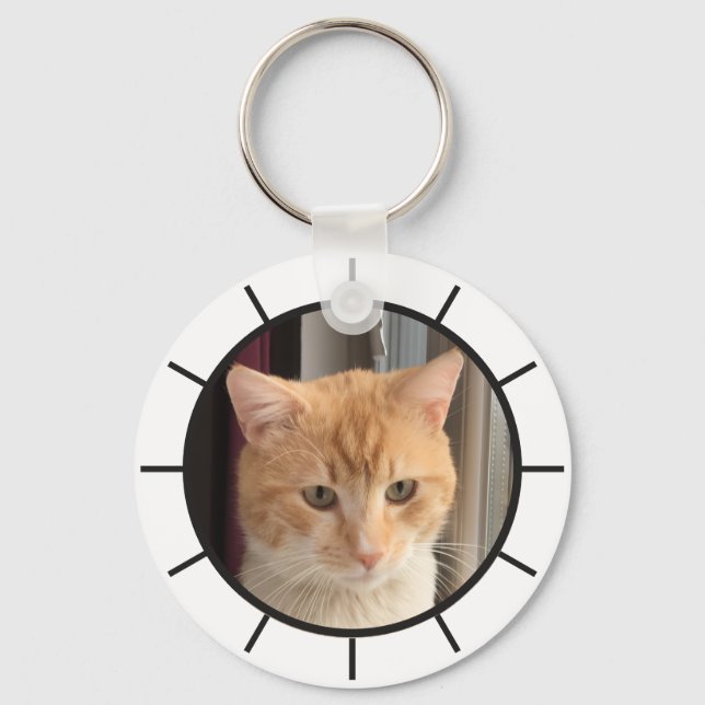 Cat Photo, replaceable, Funny  Key Ring (Front)