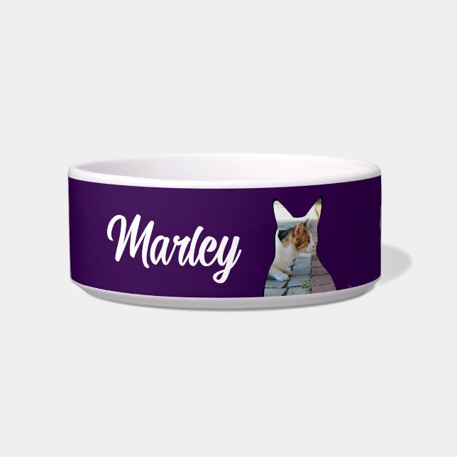 Cat photo shape ceramic  bowl (Front)