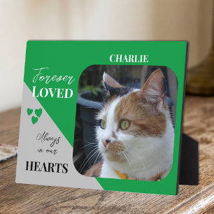 Cat Photo Sympathy Keepsake Pet Memorial green Plaque