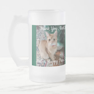 Cat Photo text customize Can Glass Frosted Glass Beer Mug