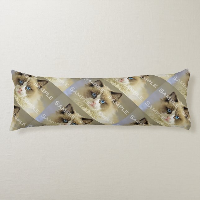 Cat photo tribute | Personalise photograph Body Cushion (Front)