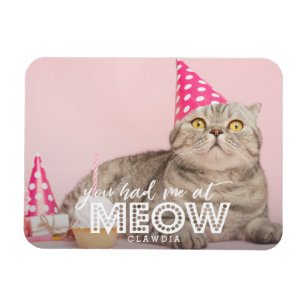 Cat Photo   You Had Me At Meow Magnet