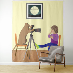 Cat photographer tapestry