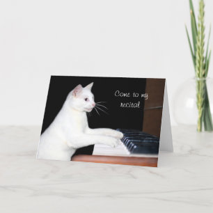Cat piano recital card