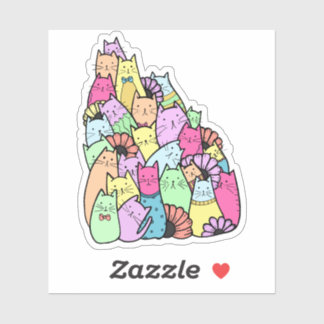 Cat Pile Laptop Sticker