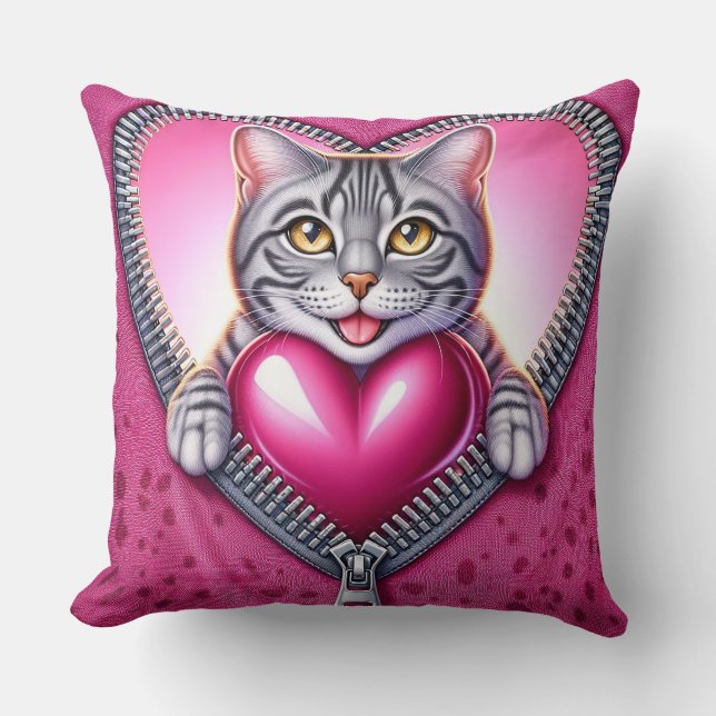 Cat pillows collection cat with heart (Front)