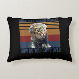 Cat Pilot Mike Echo Oscar Whisky Costume Gift Decorative Cushion