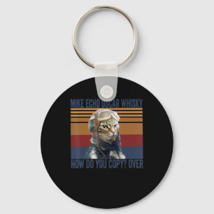 Cat Pilot Mike Echo Oscar Whisky Costume Gift Key Ring